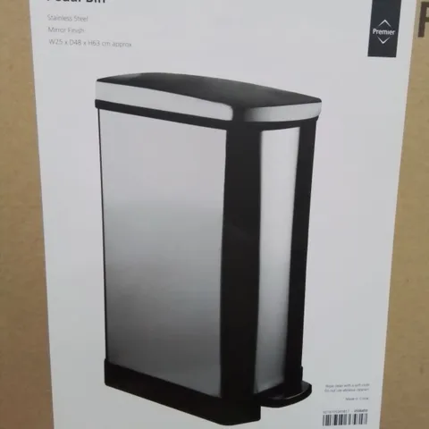 A BOXED RECTANGULAR STEP ON PEDAL BIN 35L