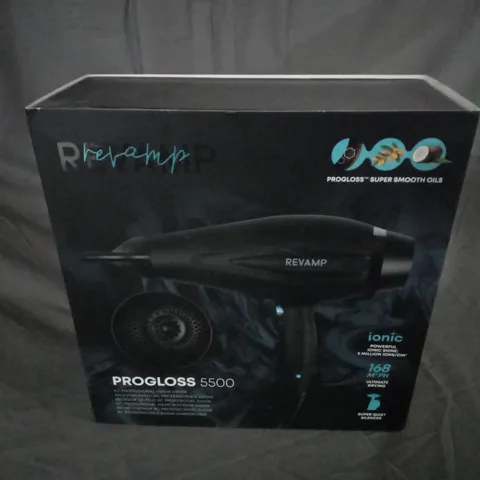 BOXED REVAMP PROGLOSS 5500 AC PROFESSIONAL 2400W DRYER DR-5500-GB