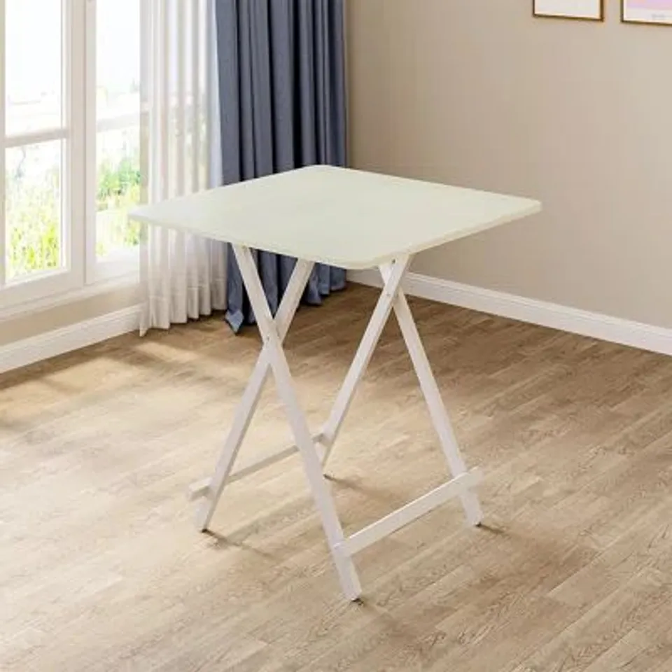 BOXED KRUTER FOLDABLE SQUARE DINING TABLE -WHITE-