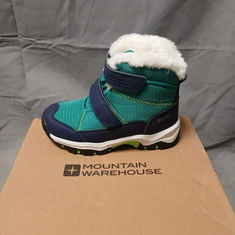 MOUNTAIN WAREHOUSE COMET JUNIOR WATERPROOF FLEECE-LINED CHILDS SNOW BOOT – UK 8, BLUE