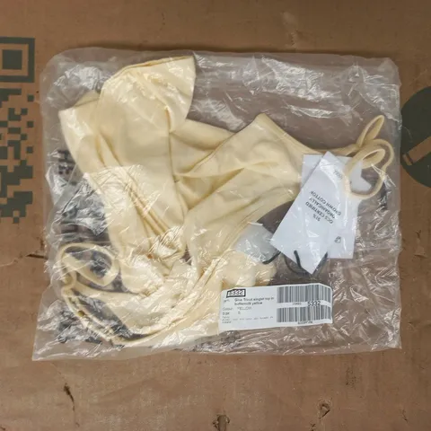 BAGGED GINA TRICOT SINGLET TOP IN BUTTERMILK YELLOW SIZE SMALL