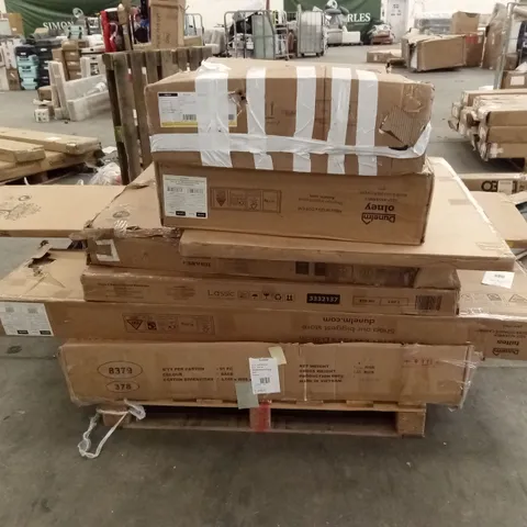 PALLET OF ASSORTED INCOMPLETE FURNITURE PARTS AND PIECES