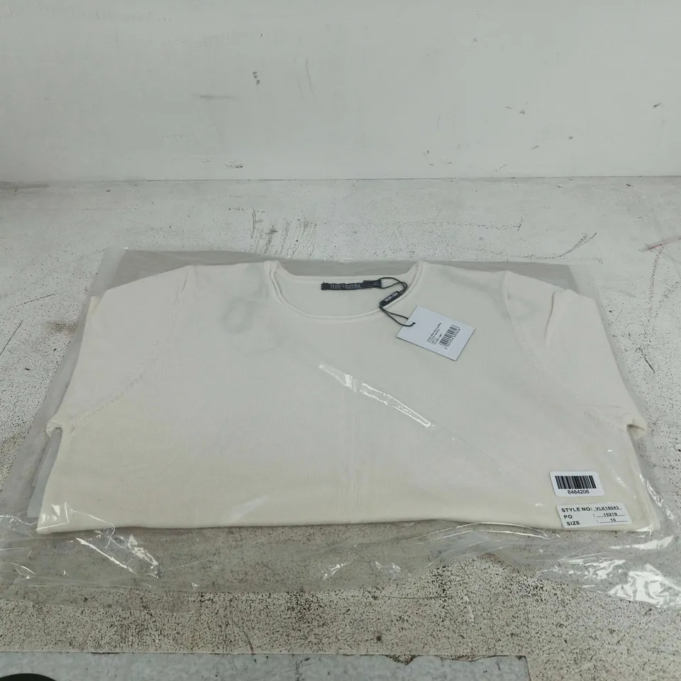 PURE AND NATURAL LADIES CREW NECK JUMPER IVORY SIZE 10 TAGGED