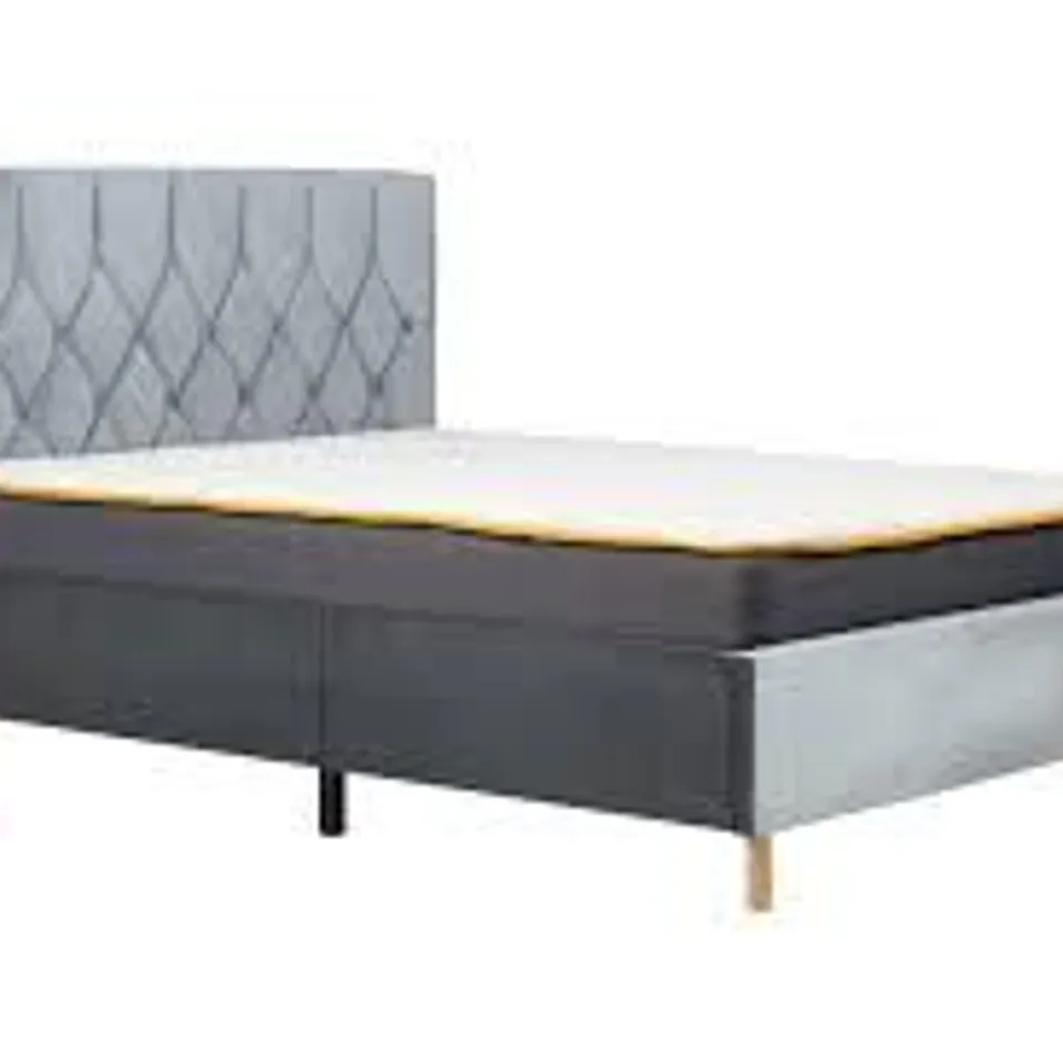 BOXED BIRLEA LOXLEY DOUBLE SIZE FABRIC BED - GREY (1 BOX)