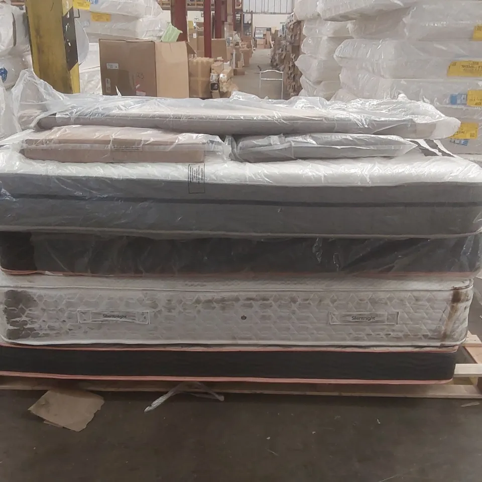 PALLET CONTAINING 4x ASSORTED MATTRESSES, 3x HEADBOARDS