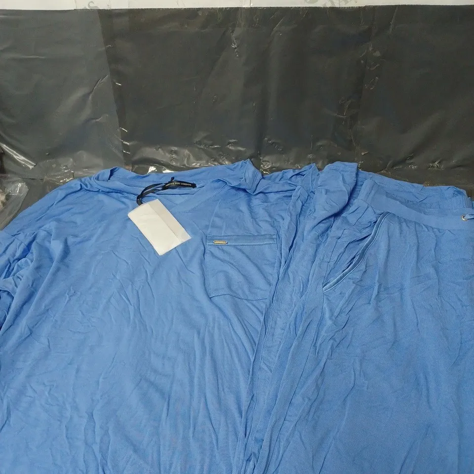 PRETTY YOU LONDON BAMBOO LOUNGE SET BLUE SIZE 8-10