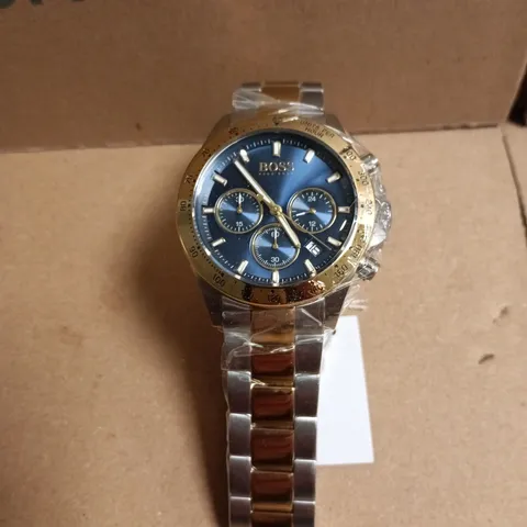 HUGO BOSS TWO-TONE CHRONOGRAPH WRISTWATCH – BLUE DIAL
