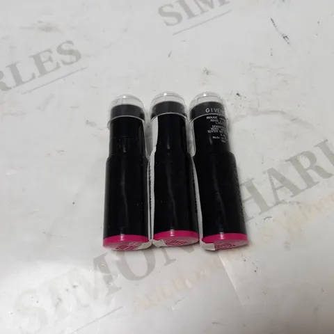 LOT OF 3 GIVENCHY ROUGE INTERDIT LIPSTICKS - 22 INFRAROSE