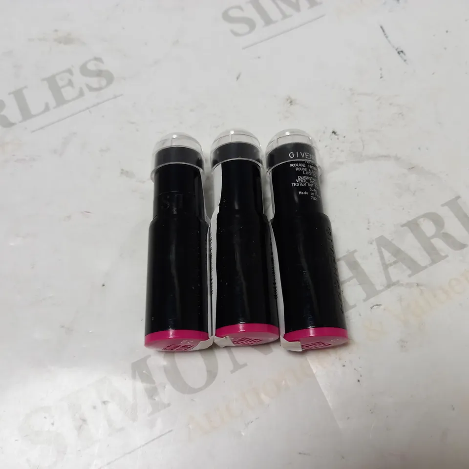 LOT OF 3 GIVENCHY ROUGE INTERDIT LIPSTICKS - 22 INFRAROSE