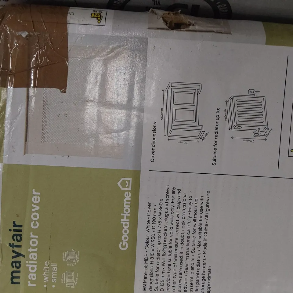 MAYFAIR RADIATOR COVER WHITE SMALL
