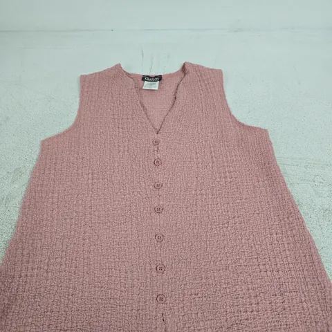 KIM & CO. ANTIQUE ROSE KNIT SLEEVELESS VEST – SIZE S/P (CANADA)
