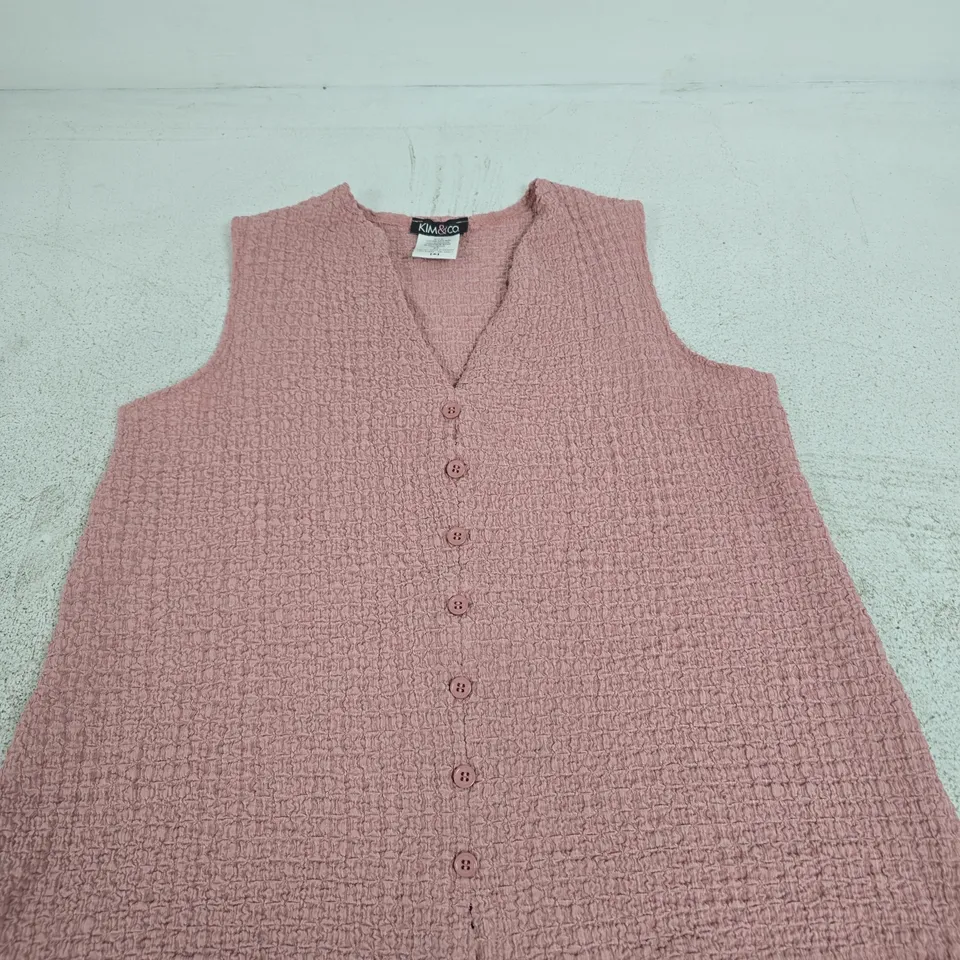 KIM & CO. ANTIQUE ROSE KNIT SLEEVELESS VEST – SIZE S/P (CANADA)