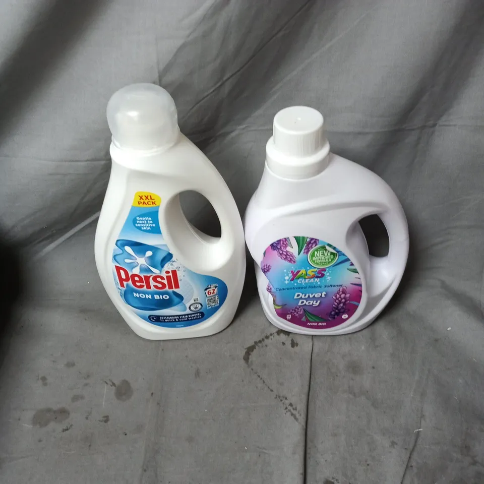 APPROXIMATELY 6 ASSORTED ITEMS OF HOUSEHOLD ITEMS INCLUDING PERSIL NON BIO 62 WASH AND YASS CLEAN DUVET DAY NON BIO 2L