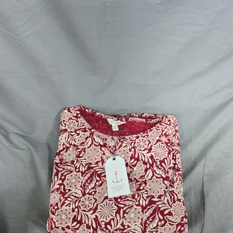 SEASALT CORNWALL FLORAL PRINT PAJAMAS  – ORGANIC COTTON, UK 22 (EU 50, US 18)