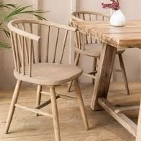 BOXED LANDRAKE CURVED BACK DINING CHAIR SET OF 2 NATURAL