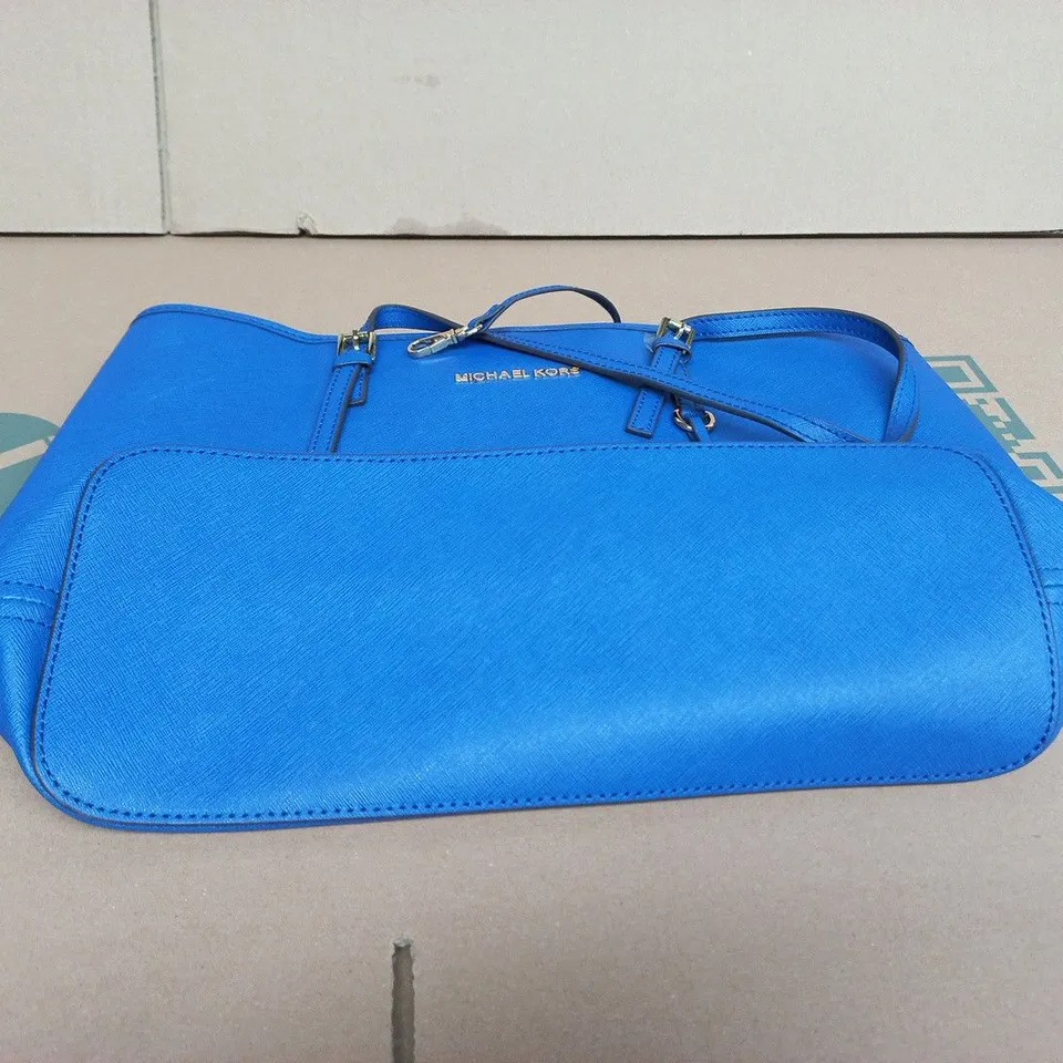 MICHAEL KORS BLUE SAFFIANO LEATHER HANDBAG