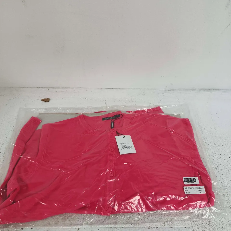 PURE & NATURAL LADIES CORAL CREW NECK CARDIGAN – UK SIZE 16 (VLK16044)