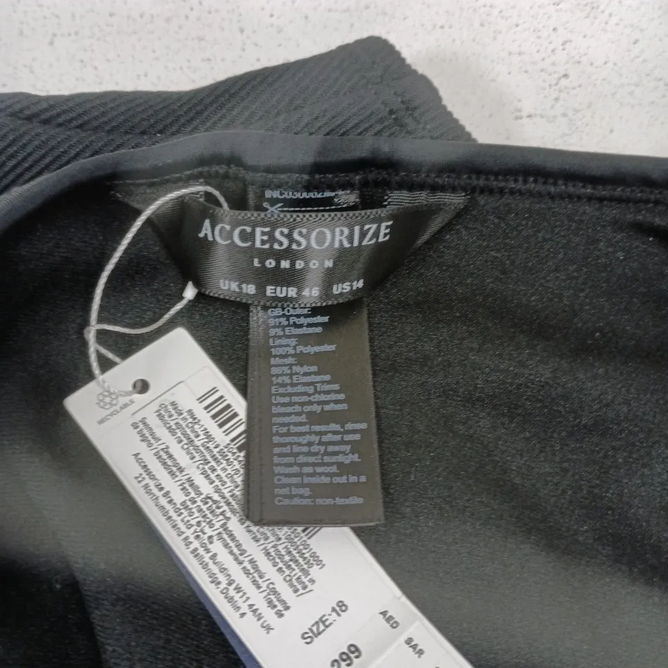 ACCESSORIZE LONDON WOMEN'S SWIMSUIT WITH TUMMY CONTROL – BLACK, UK SIZE 18