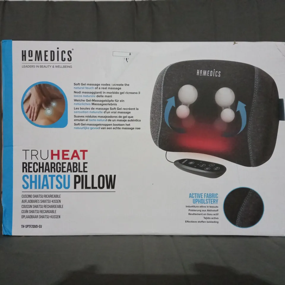 BOXED HOMEDICS TRUHEAT RECHARGEABLE SHIATSU PILLOW TH-SPTF2QVD-EU