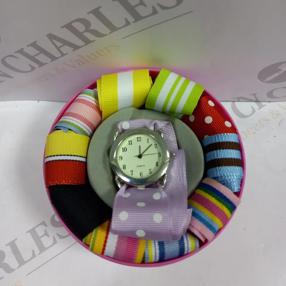 BOXED RIBBONS CUPCAKES & CARTWHEELS QUICK CHANGE WATCH 