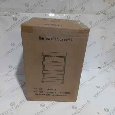 BOXED WHITE NARROW SLIT RACK 40/22/90.5 CM