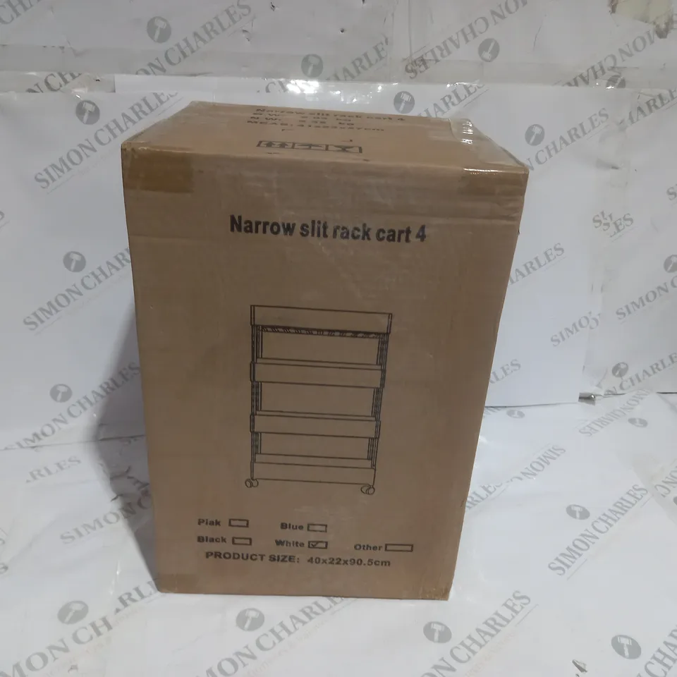 BOXED WHITE NARROW SLIT RACK 40/22/90.5 CM