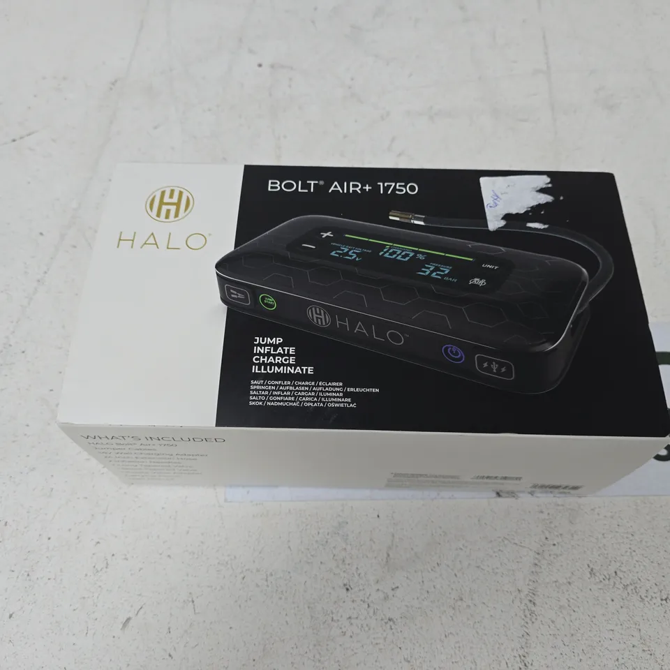 HALO BOLT AIR+ 1750 JUMP STARTER WITH AIR COMPRESSOR – BOXED