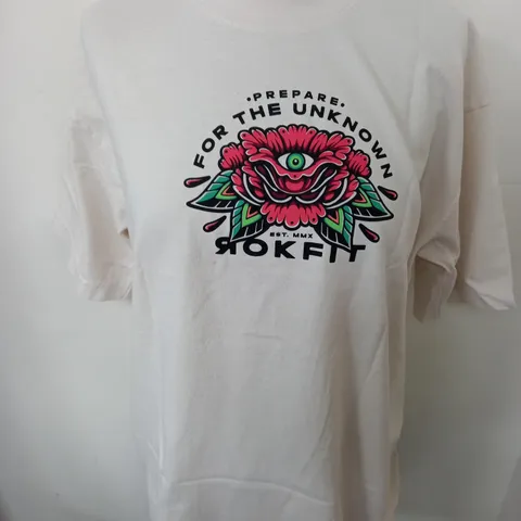 ROKFIT CREAM COTTON T-SHIRT - MED