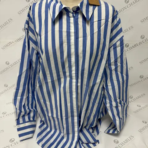 BODEN STRIPED SHIRT IN BLUE SIZE 16