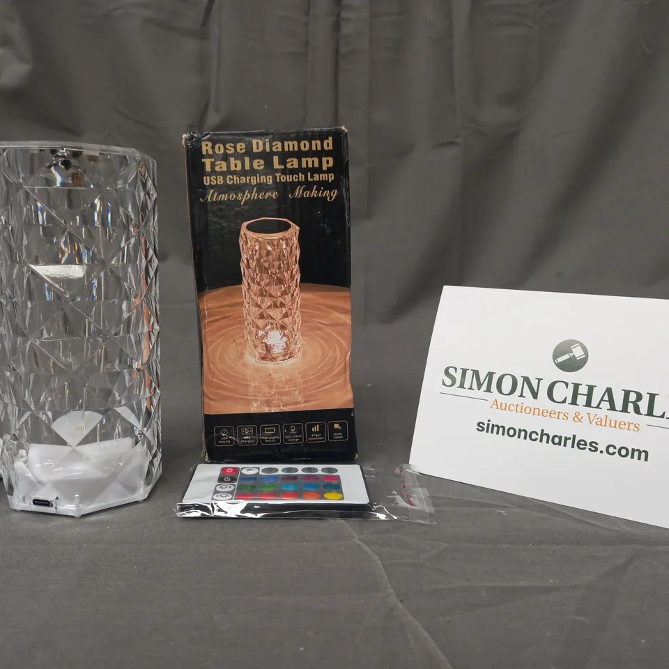 BOXED UNBRANDED ROSE DIAMOND USB CHARGING TABLE TOUCH LAMP