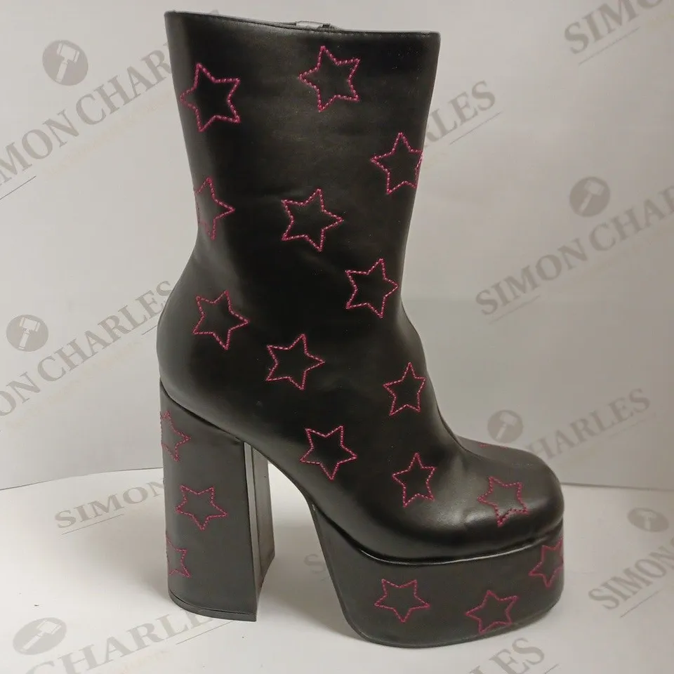 KOI VEGAN A QUEEN’S LITTLE SECRET DIAMANTE HEELED BOOTS - SIZE 4