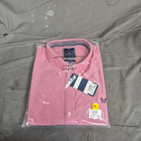 CREW CLOTHING COMPANY SLIM OXFORD POLO SHIRT – PINK – SLIM FIT – XL