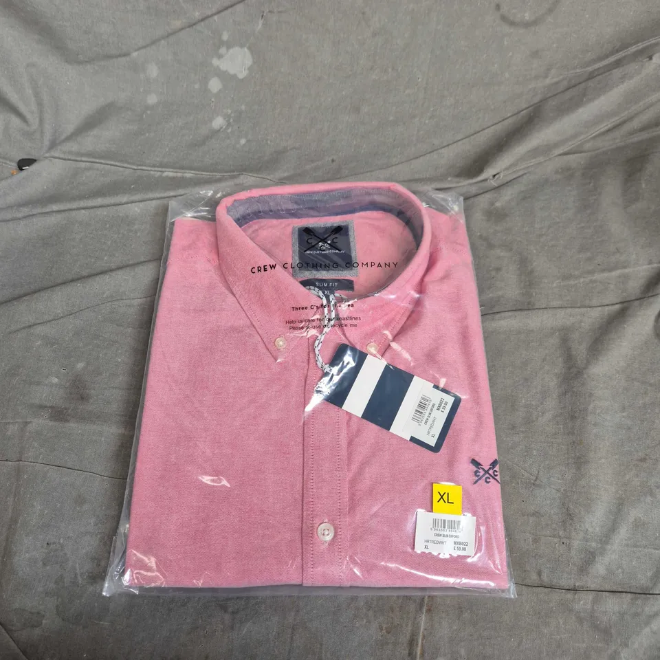 CREW CLOTHING COMPANY SLIM OXFORD POLO SHIRT – PINK – SLIM FIT – XL