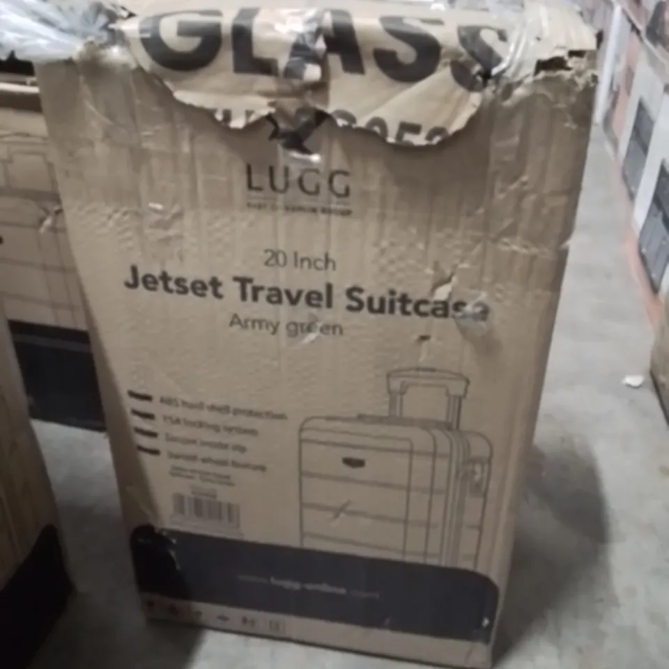 BOXED LUGG 20INCH JETSET TRAVEL SUITCASE ARMY GREEN 