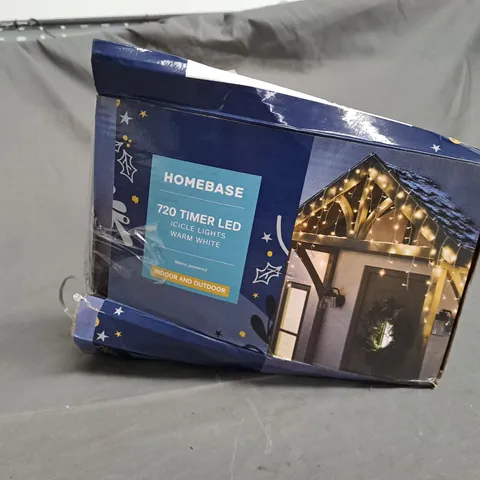 BOXED HOMEBASE 720 TIMER LED ICICLE LIGHTS 