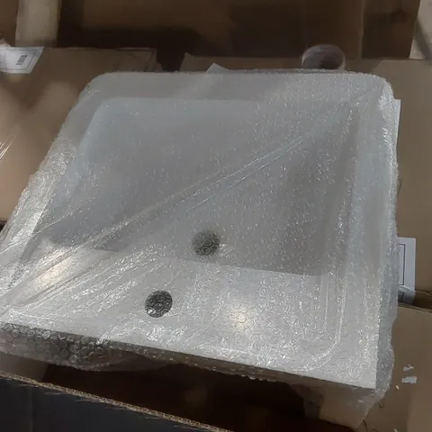 BOXED AQUA DART HARBY 500mm STONE RESIN BASIN - WHITE (1 BOX)