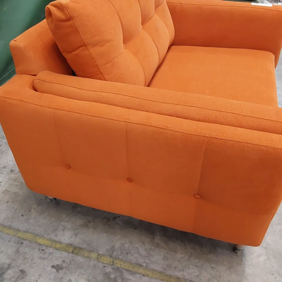 QUALITY BRITISH DESIGNER LOUNGE Co. SNUGGLER CHAIR BURNT ORANGE PLUSH FABRIC 