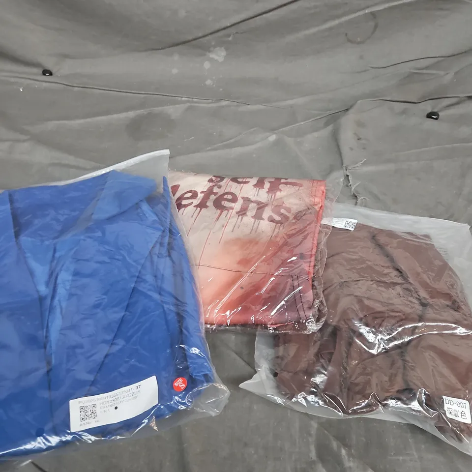 APPROXIMATELY 20 ASSORTED CLOTHING PRODUCTS IN VARIOUS STYLES & SIZES TO INCLUDE JACKETS, T-SHIRTS, DRESSES ETC