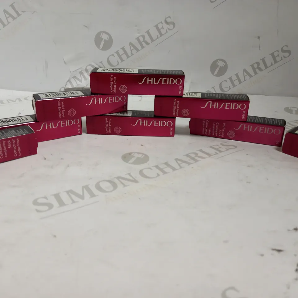 BOXED LOT OF APPROX 8 SHISEIDO LIPSTICKS