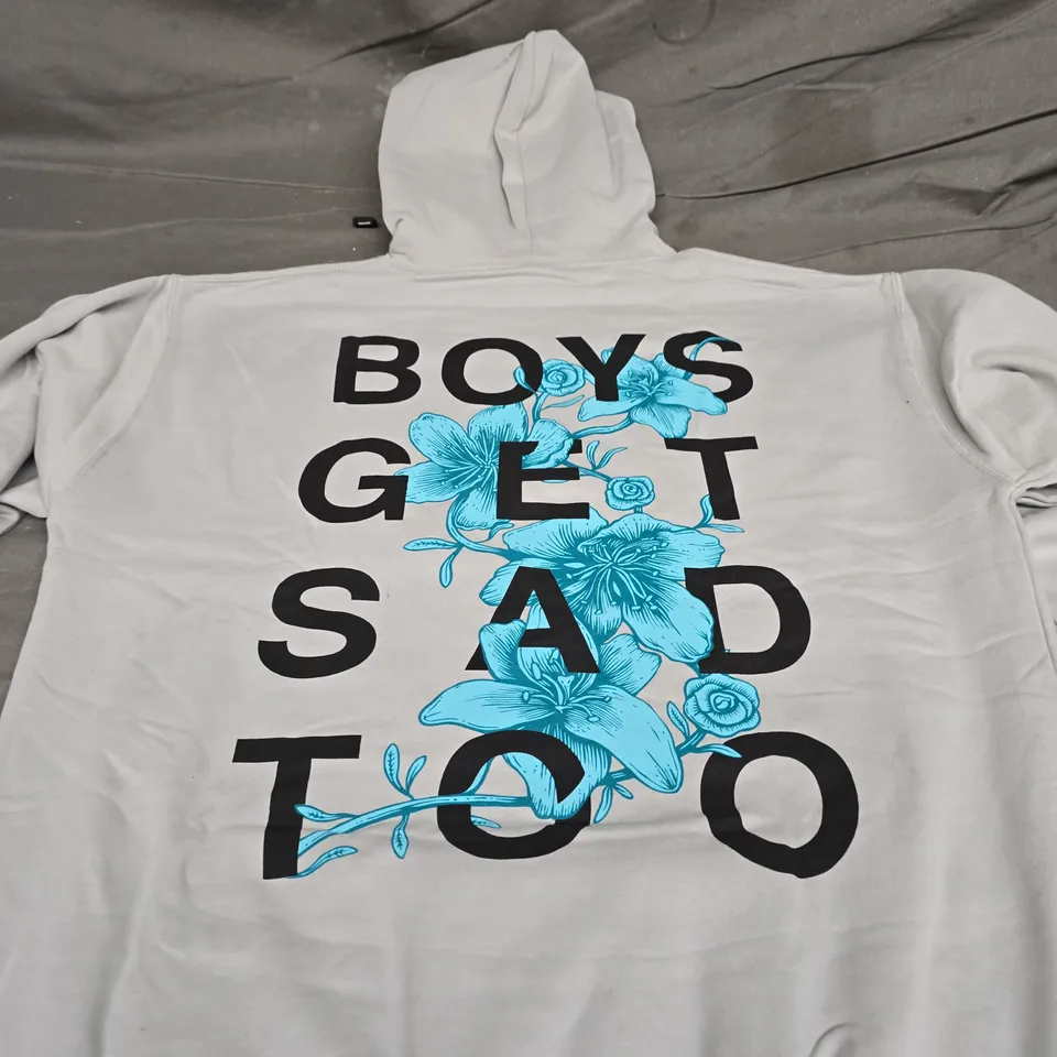 BOYS GET SAD TOO GRAPHIC HOODIE - SIZE LARGE