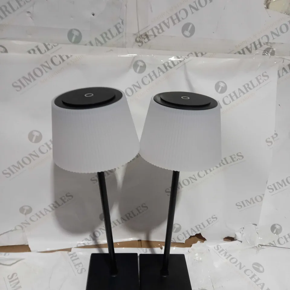 BOXED SFIXX SET OF 2 INDOOR/OUTDOOR TOUCH TABLE LIGHTS BLACK