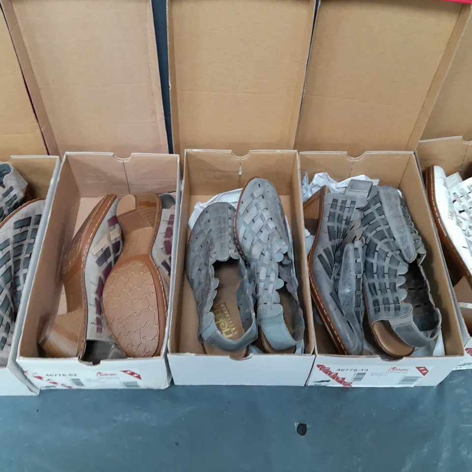 8 BOXED PAIRS OF RIEKER LOW HEEL SHOES IN VARIOUS COLOURS AND SIZES 