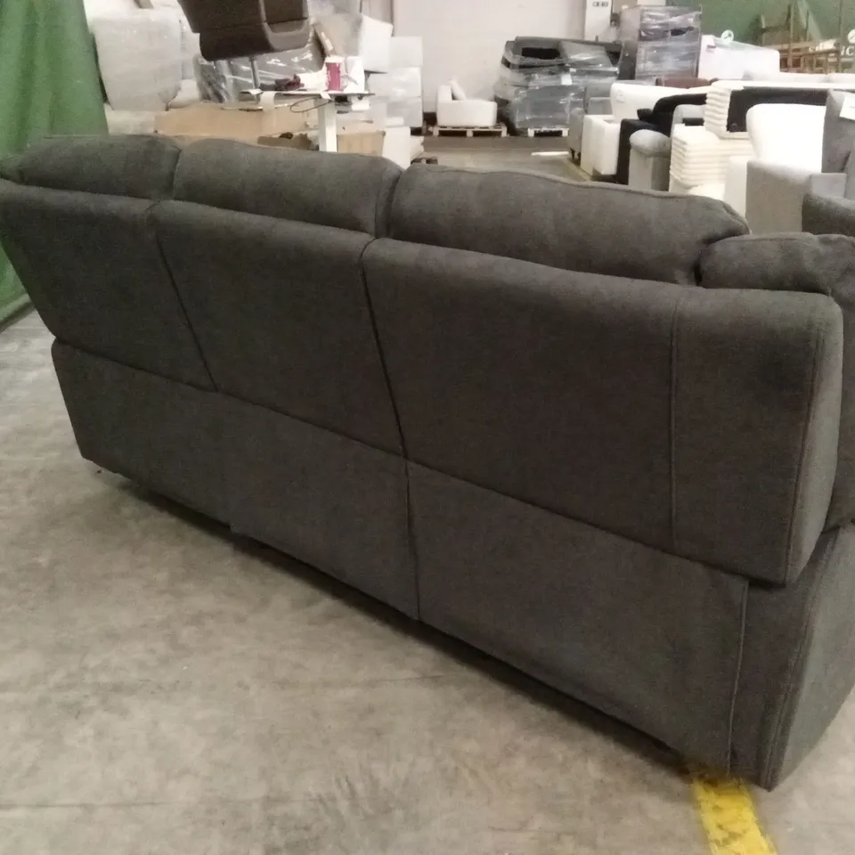 ALBION FABRIC 3 SEATER HIGH BACK MANUAL RECLINER SOFA - CHARCOAL RRP £749