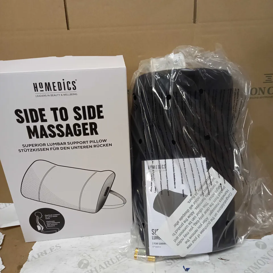 HOMEDICS SIDE TO SIDE MASSAGER SUPERIOR LUMBAR SUPPORT PILLOW