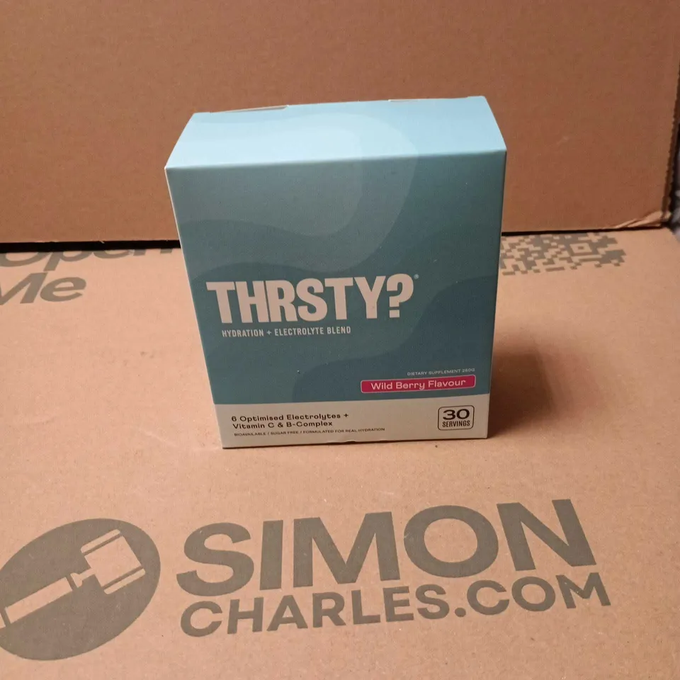 THIRSTY? WILD BERRY FLAVOUR HYDRATION AND ELECTROLYTE BLEND, 30 SERVINGS