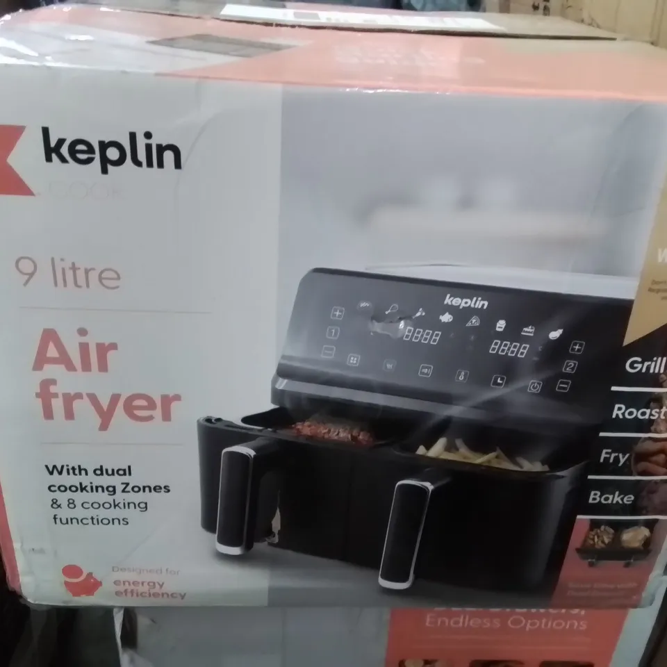 BOXED KEPLIN 9 LITRE DUAL DRAWER AIRFRYER