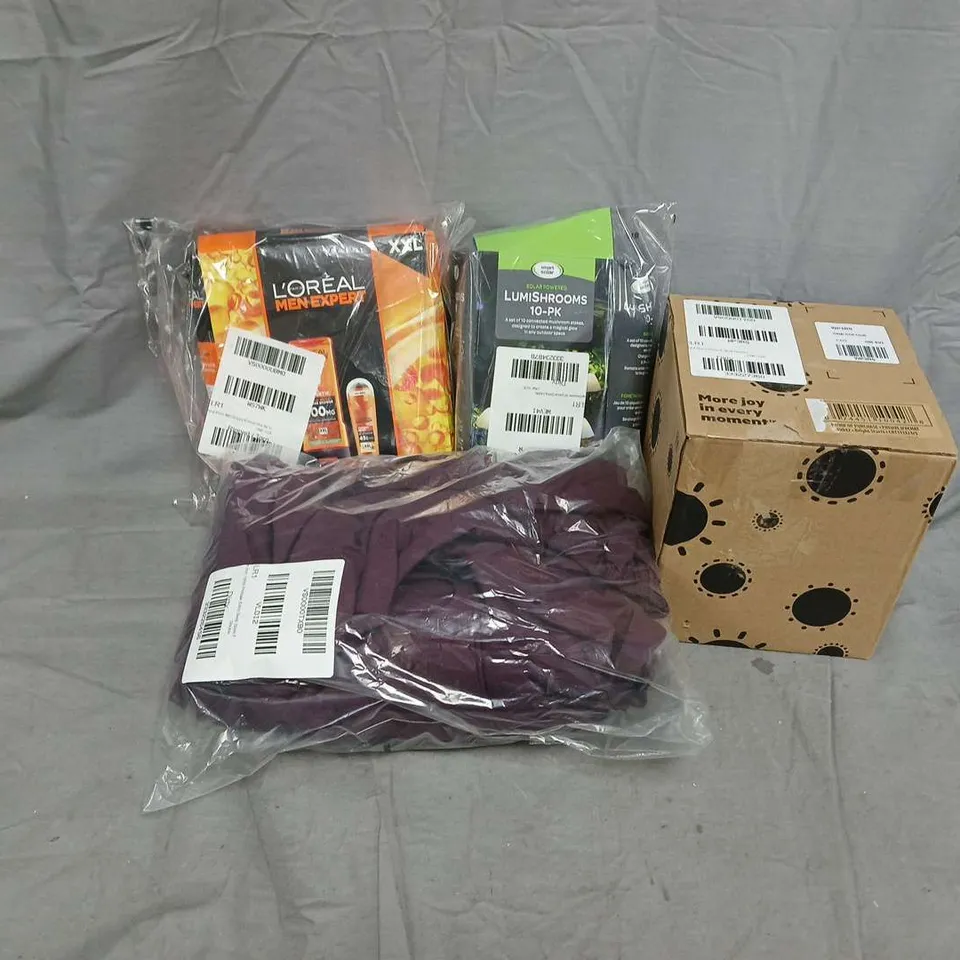 APPROXIMATELY 15 ASSORTED ITEMS TO INCLUDE LOREAL MEN EXPERT ENERGY DUO, STARTS PRESS & GLOW SPINNER, SMART SOLAR LUMISHROOMS, ETC