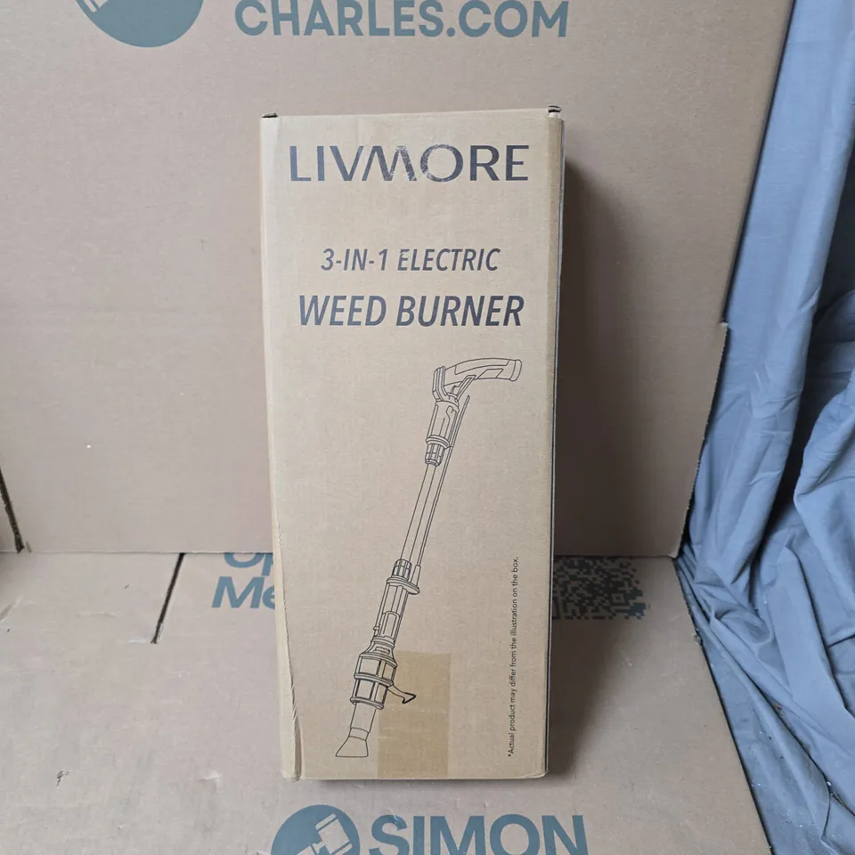 LIVMORE 3-IN-1 ELECTRIC WEED BURNER – GARDEN TORCH (BOX AND ATTACHMENTS)