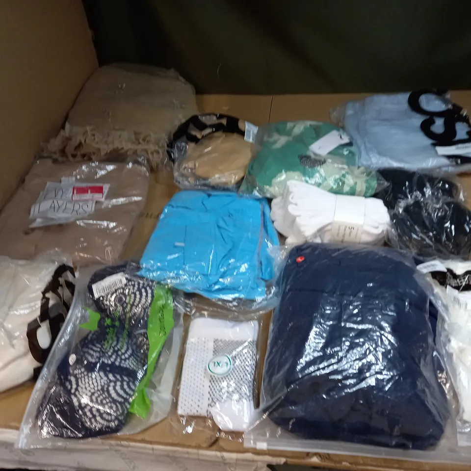 MEDIUM BOX OF ASSORTED CLOTHING ITEMS 