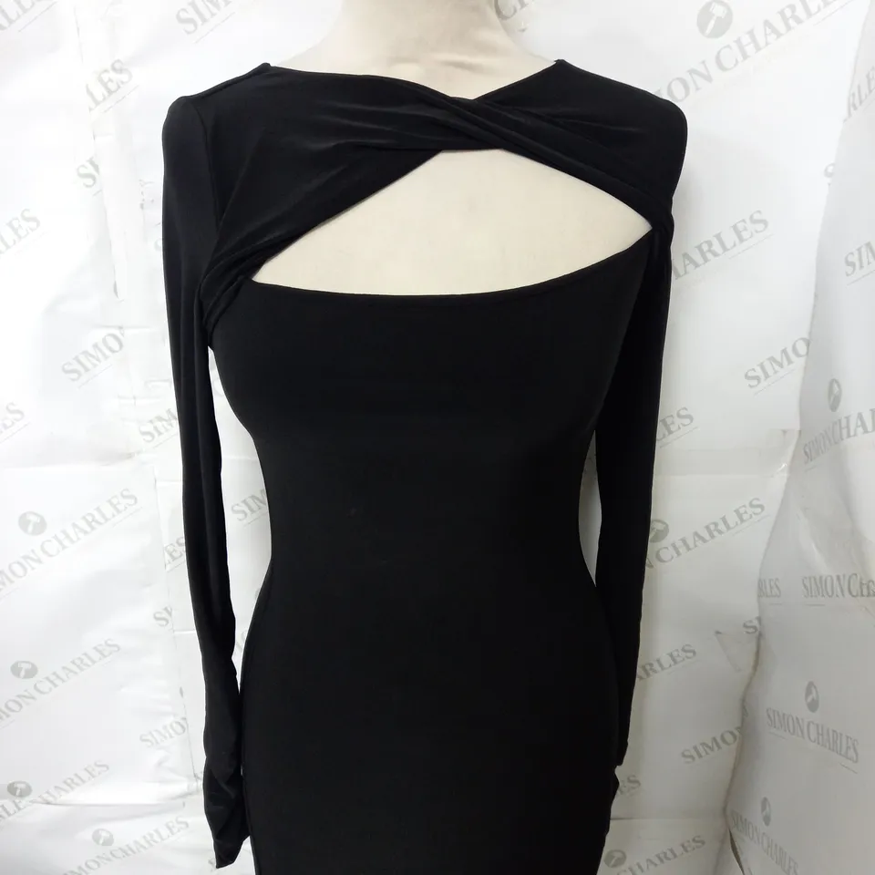 CLUB LONDON TWIST NECK CUT OUT MINI DRESS SIZE 6